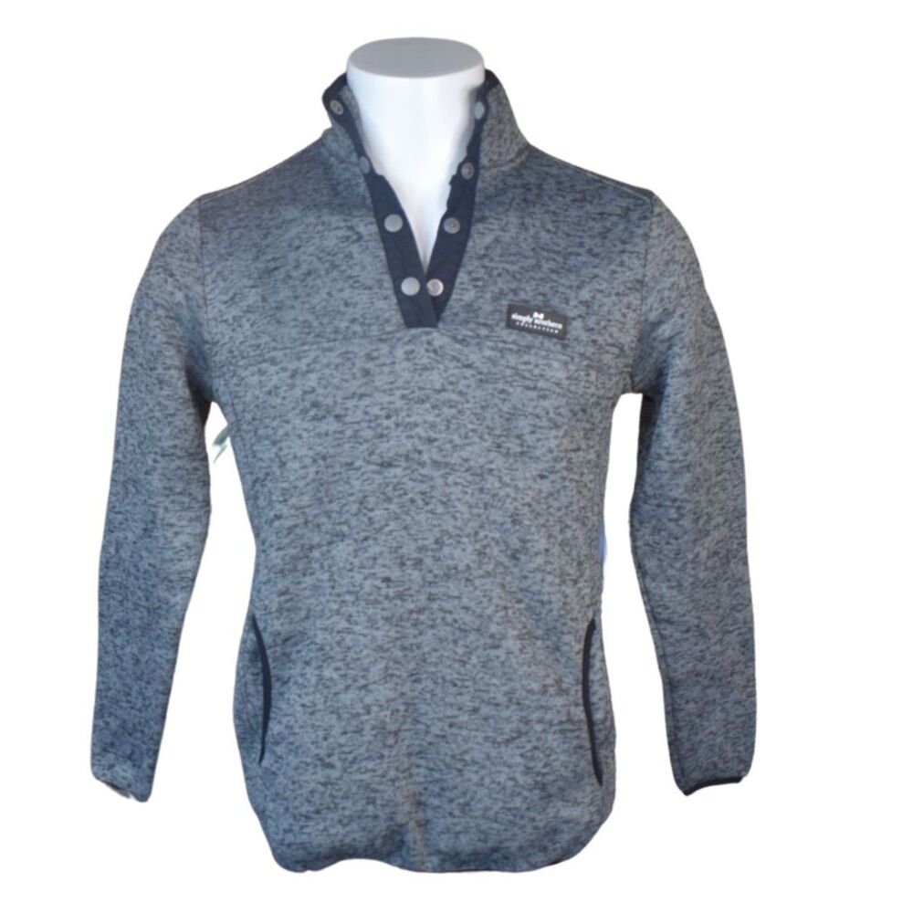 Simply Southern Quarter Snap Pullover Gray Warm Cozy Medium